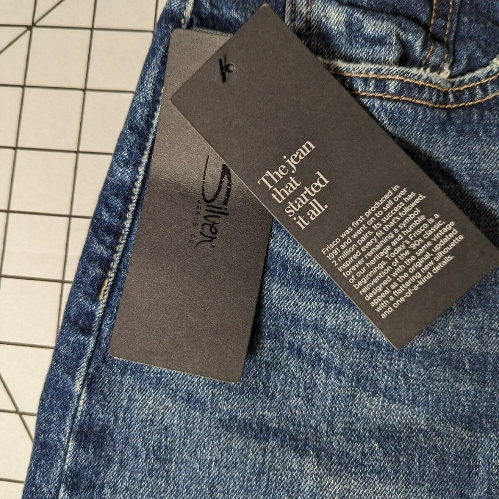 NEW- Size 2 Womens Silver Jeans Co. Jean Skirt Frisco Mini High Rise Indigo - Picture 5 of 11